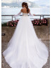 Beaded Lace Tulle Wedding Dress With Detachable Sleeves